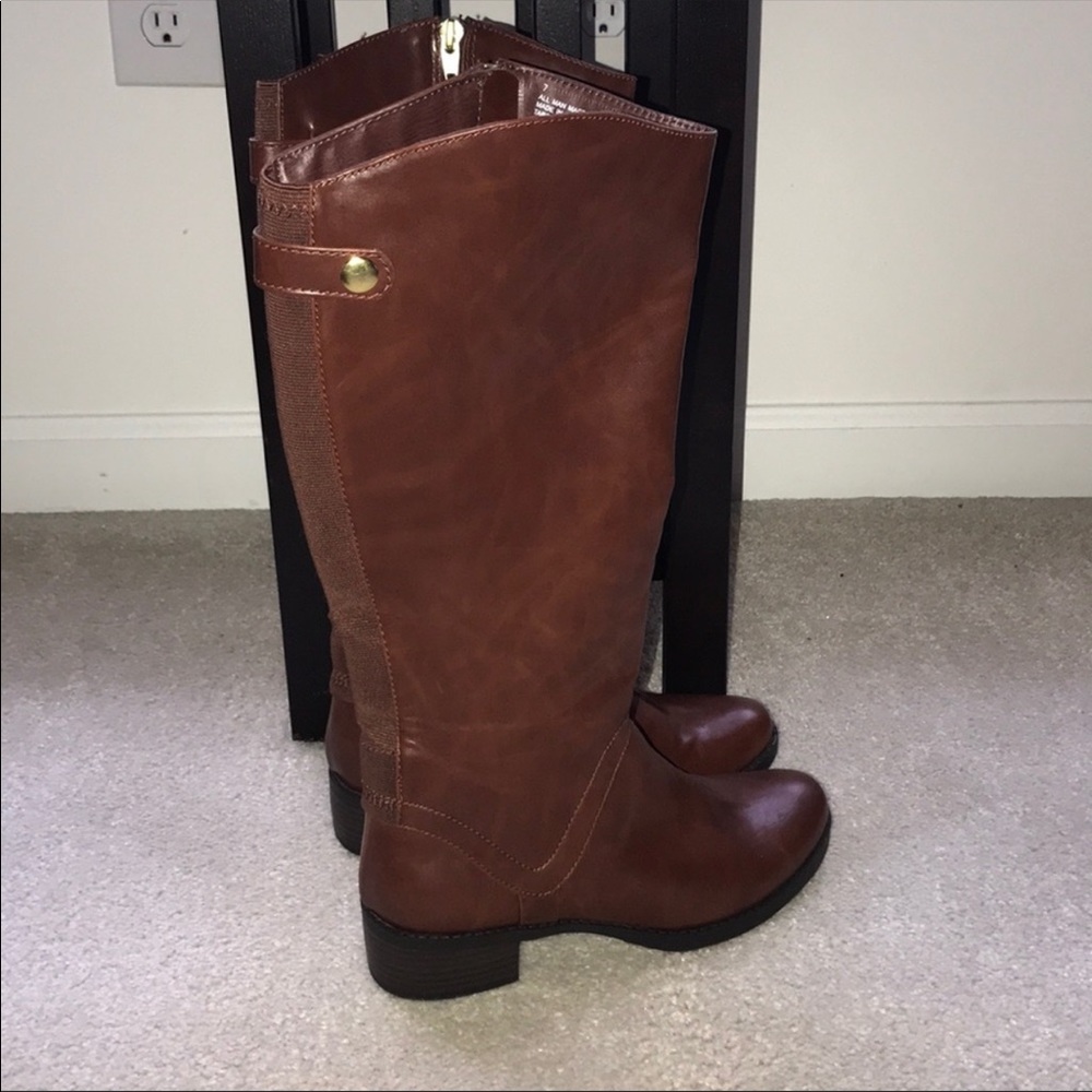 Brown Leather Winter Boots